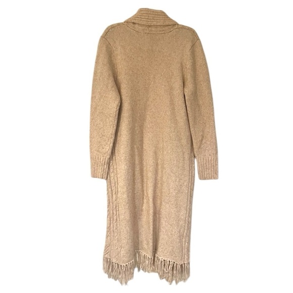 CUPCAKES & CASHMERE Cable Knit Fringe Hem Long Open Cardigan - Picture 2 of 4